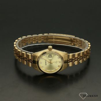 Damski zegarek złoty na bransolecie GENEVE ZG 129. Model przypominający zegarek Rolex.  (3).jpg